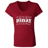 Pinay Triple Ladies' Jersey V-Neck T-Shirt